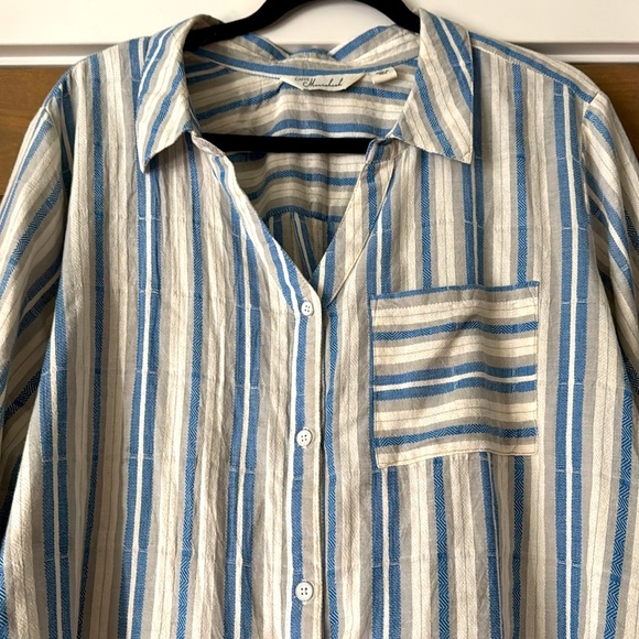 Caffe Marrakesh Button Down Shirt Blouse Womens plus Sz 1X Cotton Coastal Beach - Picture 3 of 8